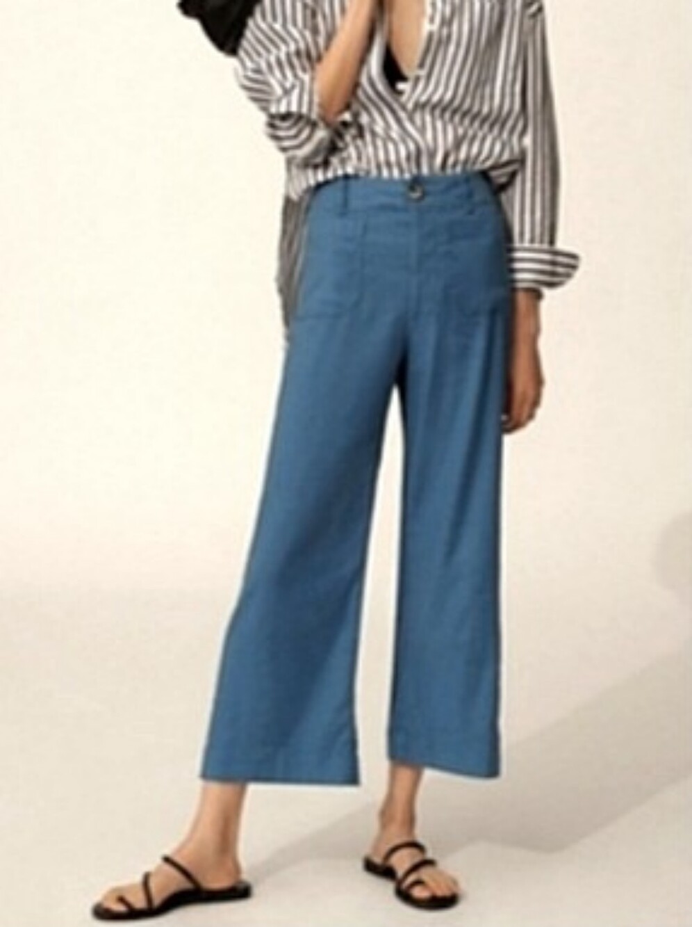 NWT Anthropologie The Colette Linen Maeve Pants Tall T34 Cropped Iris Blue